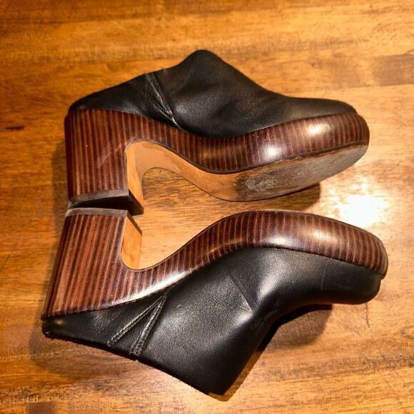 Vince Women's Black Navina Leather Platform Clog Mules Shoes - Picture 5 of 10